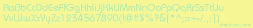 BiminiNormal Font – Green Fonts on Yellow Background