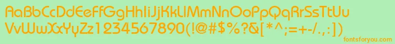 BiminiNormal Font – Orange Fonts on Green Background