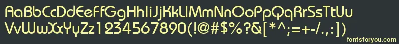 フォントBiminiNormal – 黒い背景に黄色の文字