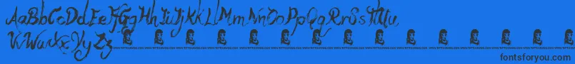 YetiFety Font – Black Fonts on Blue Background