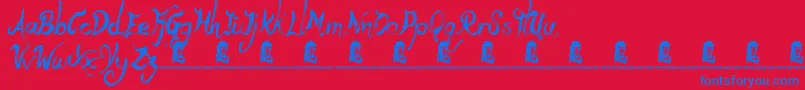 フォントYetiFety – 赤い背景に青い文字