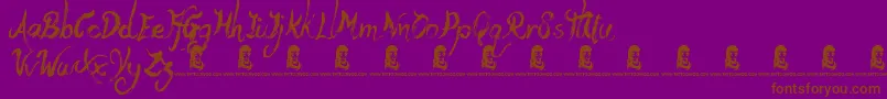 Czcionka YetiFety – brązowe czcionki na fioletowym tle
