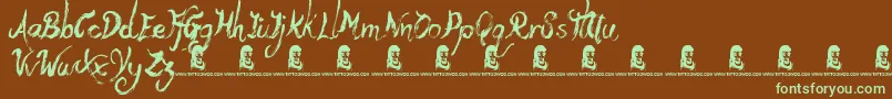 YetiFety Font – Green Fonts on Brown Background