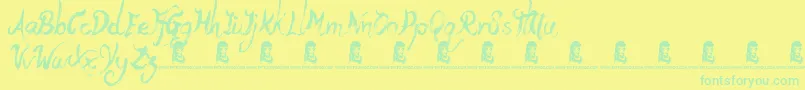 Czcionka YetiFety – zielone czcionki na żółtym tle