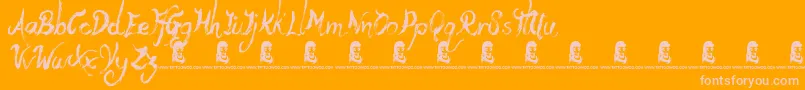 Шрифт YetiFety – розовые шрифты на оранжевом фоне