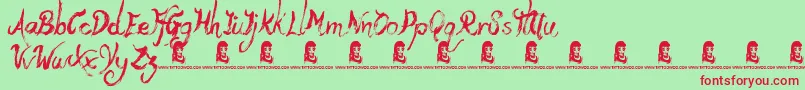 YetiFety Font – Red Fonts on Green Background