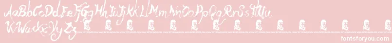 YetiFety-Schriftart – Weiße Schriften auf rosa Hintergrund