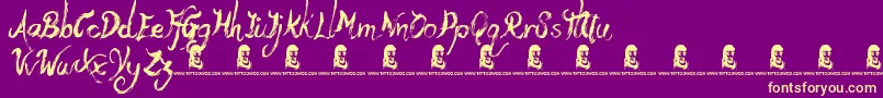 YetiFety Font – Yellow Fonts on Purple Background