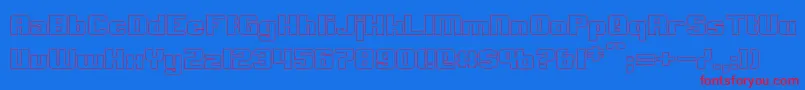 ClarkHollow-Schriftart – Rote Schriften auf blauem Hintergrund