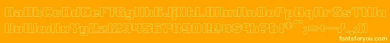 ClarkHollow-Schriftart – Gelbe Schriften auf orangefarbenem Hintergrund