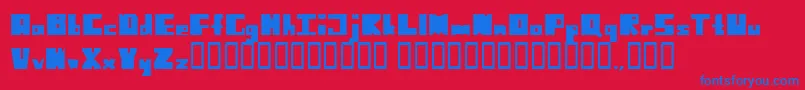NoHarmonyLeftSideCut Font – Blue Fonts on Red Background