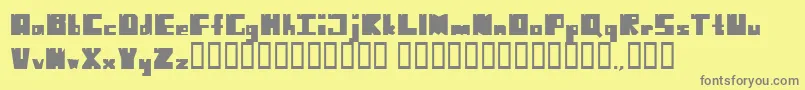 NoHarmonyLeftSideCut Font – Gray Fonts on Yellow Background