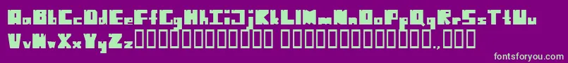 NoHarmonyLeftSideCut Font – Green Fonts on Purple Background