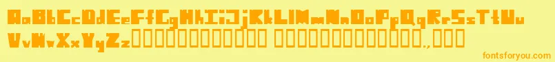 NoHarmonyLeftSideCut Font – Orange Fonts on Yellow Background