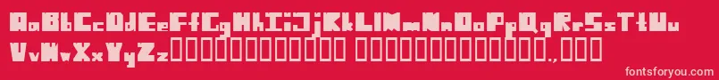 NoHarmonyLeftSideCut Font – Pink Fonts on Red Background
