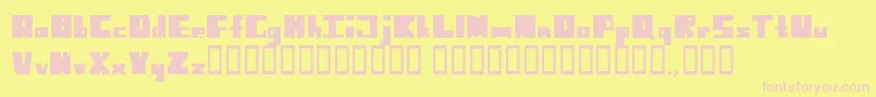 NoHarmonyLeftSideCut Font – Pink Fonts on Yellow Background