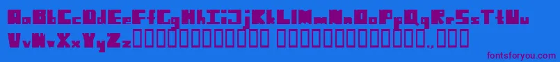 NoHarmonyLeftSideCut Font – Purple Fonts on Blue Background