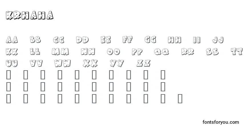 Schriftart KrHaHa – Alphabet, Zahlen, spezielle Symbole