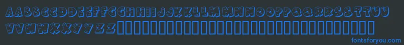 KrHaHa Font – Blue Fonts on Black Background