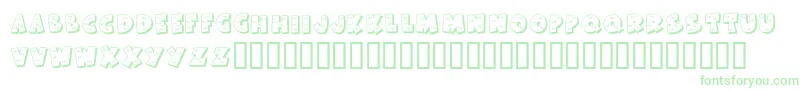 KrHaHa-Schriftart – Grüne Schriften auf weißem Hintergrund