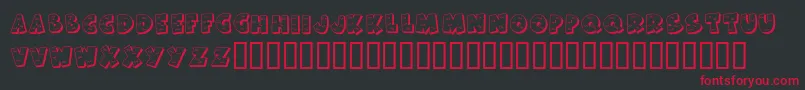 KrHaHa-Schriftart – Rote Schriften auf schwarzem Hintergrund