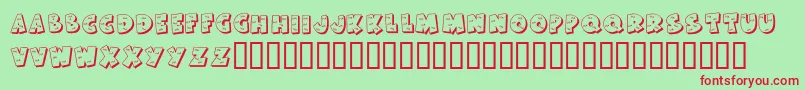 KrHaHa Font – Red Fonts on Green Background