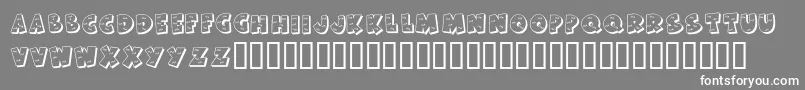KrHaHa-Schriftart – Weiße Schriften auf grauem Hintergrund