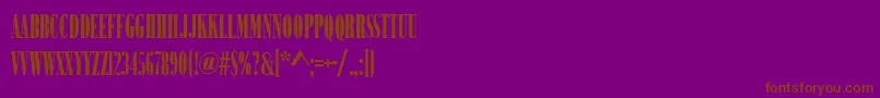 Czcionka BodoniNo2NarrowUltraRegular – brązowe czcionki na fioletowym tle