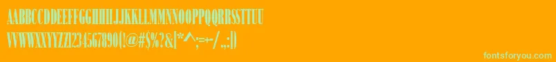 BodoniNo2NarrowUltraRegular-Schriftart – Grüne Schriften auf orangefarbenem Hintergrund