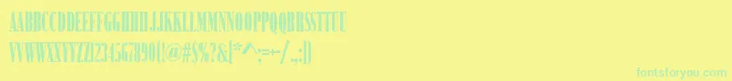 BodoniNo2NarrowUltraRegular Font – Green Fonts on Yellow Background
