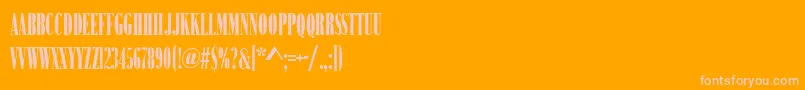 BodoniNo2NarrowUltraRegular-fontti – vaaleanpunaiset fontit oranssilla taustalla