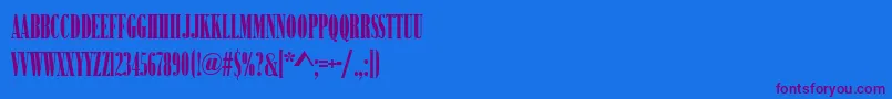 BodoniNo2NarrowUltraRegular-Schriftart – Violette Schriften auf blauem Hintergrund