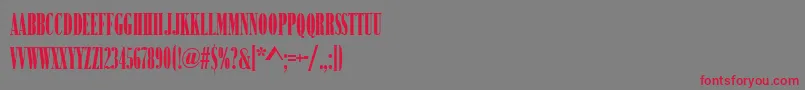 BodoniNo2NarrowUltraRegular Font – Red Fonts on Gray Background