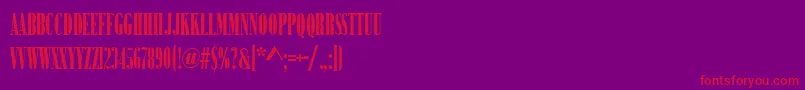 BodoniNo2NarrowUltraRegular-Schriftart – Rote Schriften auf violettem Hintergrund