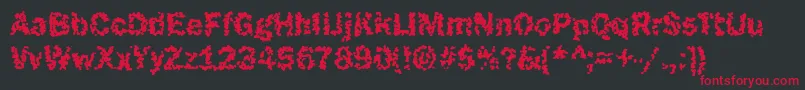 Funky25Bold Font – Red Fonts on Black Background
