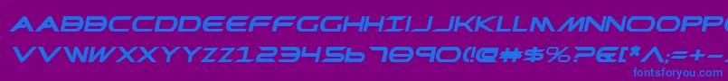 PrometheanBoldExpitalic-Schriftart – Blaue Schriften auf violettem Hintergrund