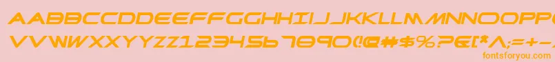 PrometheanBoldExpitalic-Schriftart – Orangefarbene Schriften auf rosa Hintergrund