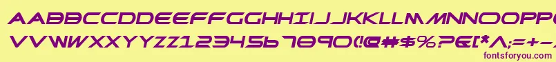 PrometheanBoldExpitalic-Schriftart – Violette Schriften auf gelbem Hintergrund