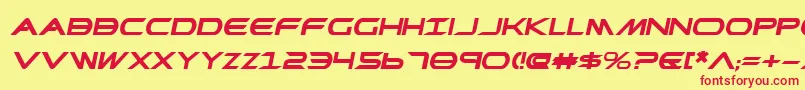 PrometheanBoldExpitalic-Schriftart – Rote Schriften auf gelbem Hintergrund