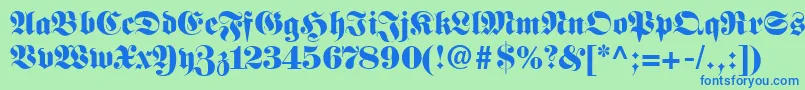 Frankenstein Font – Blue Fonts on Green Background