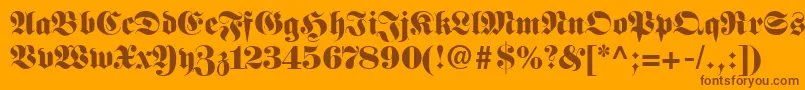 Frankenstein Font – Brown Fonts on Orange Background