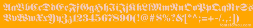 Frankenstein Font – Pink Fonts on Orange Background