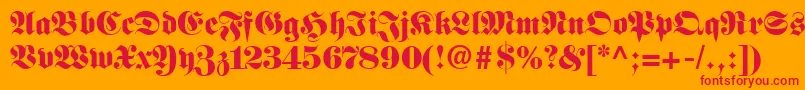Frankenstein-fontti – punaiset fontit oranssilla taustalla