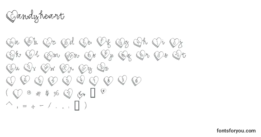 Шрифт Candyheart – алфавит, цифры, специальные символы