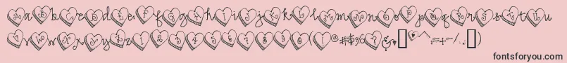 Weitere Informationen zur Candyheart-Schriftart Candyheart-Schriftart – Schwarze Schriften auf rosa Hintergrund