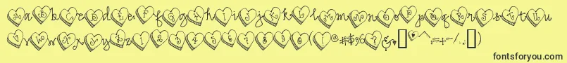 Candyheart Font – Black Fonts on Yellow Background