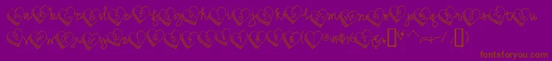 Candyheart-Schriftart – Braune Schriften auf violettem Hintergrund
