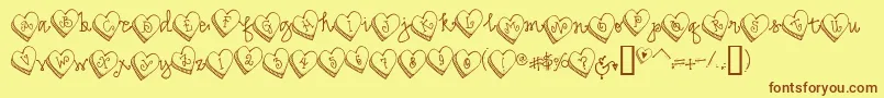 Candyheart Font – Brown Fonts on Yellow Background