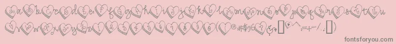 Candyheart-fontti – harmaat kirjasimet vaaleanpunaisella taustalla