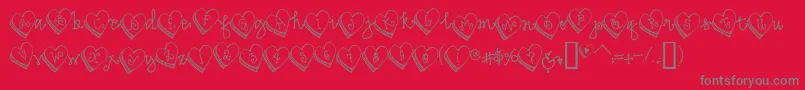 Candyheart Font – Gray Fonts on Red Background
